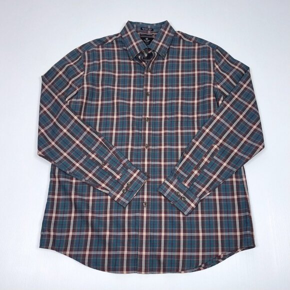 BLACK AND BROWN men's large plaid shirt - Picture 1 of 2